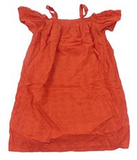 Červené šaty s madeirou Primark