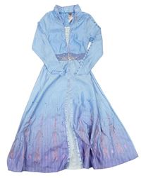Kostým - Světlemodro-fialové saténové šaty s flitry - Elsa Disney