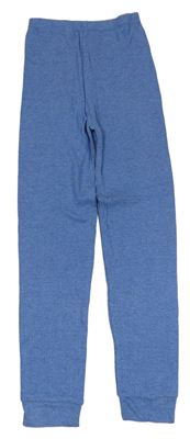 Modré žebrované spodní kalhoty