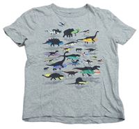 Šedé tričko s dinosaury GAP