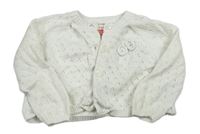 Bílý propínací svetr s dirkovaným vzorem John Lewis