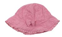 Růžový madeirový klobouk s mašlí
