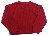 Červené žebrované úpletové triko se stojáčkem Shein 