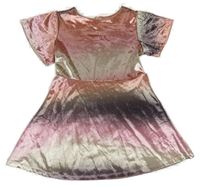 Růžovo-béžové sametové šaty Next 