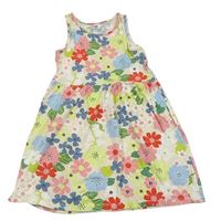 Světlebéžovo-květované bavlněné šaty H&M