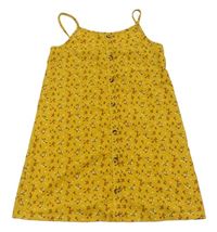 Hořčicové květované šaty Primark