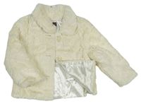 Krémový chlupatý zateplený kabát Miniclub