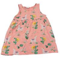 Růžové puntíkaté bavlněné šaty s obrázky H&M