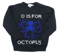 Tmavomodrý svetr s chobotnicí