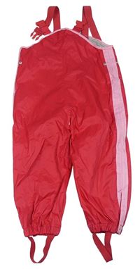 Malinovo-růžové šusťákové nepromokavé laclové podšité kalhoty dopodopo