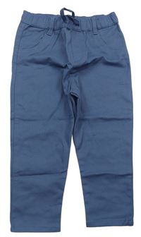 Modré plátěné elastické kalhoty M&S