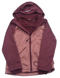 Růžovo-tmavorůžová softshellová bunda s kapucí Crivit
