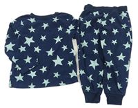 Tmavomodré plyšové pyžamo s hvězdičkami F&F
