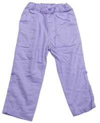 Lila plátěné roll up kalhoty H&M