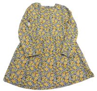 Šedo-žluté květované šaty zn. Mothercare