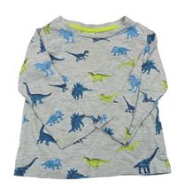 Šedé melírované triko s dinosaury C&A