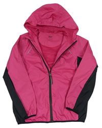 Růžovo-černá šusťáková jarní funkční bunda s kapucí Crivit