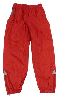 Červené šusťákové nepromokavé kalhoty 