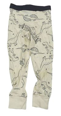 Krémové pyžamové kalhoty s dinosaury H&M