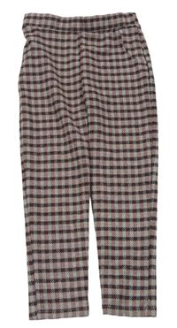 Béžovo-černo-růžové kostkované kalhoty Primark