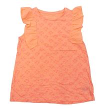 Neonově oranžové vzorované tričko s volánky Mothercare