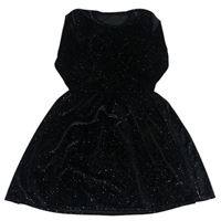 Černé třpytivé sametové šaty 