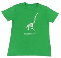 Zelené tričko s kostrou dinosaura STANLEY STELLA