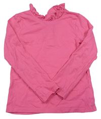 Růžové triko s volánkem zn. Mothercare