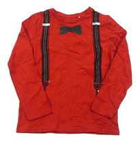 Červené triko s kšandami Palomino
