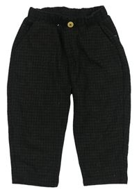 Černé kostkované teplákové kalhoty