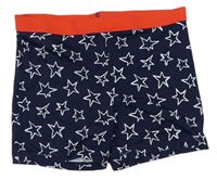 Tmavomodro-červené nohavičkové plavky s hvězdičkami Tu