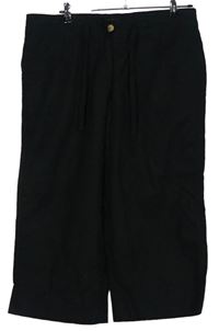 Dámské černé lněné capri kalhoty George 