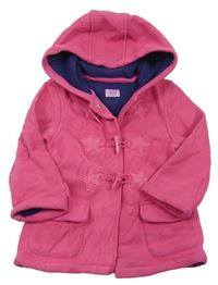 Růžový fleecový kabát s hvězdičkami a kapucí F&F