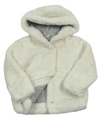 Smetanová kožešinová zateplená bunda s kapucí Primark