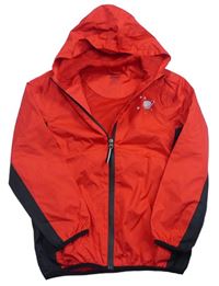 Červeno-černá šusťáková jarní bunda s kapucí Crivit