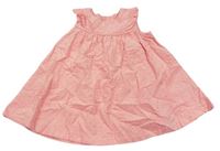 Růžové puntíkované manšestrové šaty 