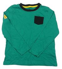Zelené triko s  černou kapsičkou Lupilu 