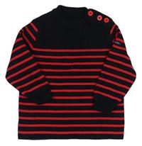 Černo-červený pruhovaný svetr 
