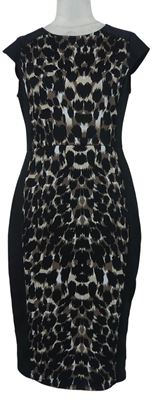 Dámské černo-vzorované pouzdrové midi šaty Dorothy Perkins 