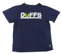 Tmavomodré tričko s nápisem Duffs 