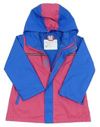 Růžovo-modrá nepromokavá jarní bunda s kapucí X-MAIL