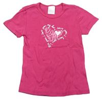 Růžové tričko se srdíčkem s nápisy Alive 