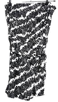 Dámský černo-bílý vzorovaný kraťasový overal s páskem Nutmeg 