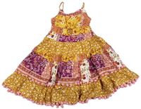 Okrovo-rezavo-fialové vzorované šaty Matalan