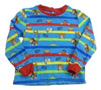 Azurovo-barevné pruhované pyžamové triko s Toy Story George