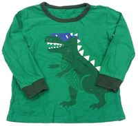 Zelené pyžamové triko s dinosaurem 