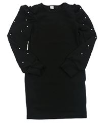 Černé šaty s perličkami Shein