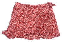 Červená květovaná sukněy Shein