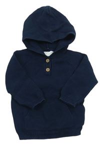 Tmavomodrý svetr s kapucí F&F