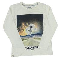 Bílo-barevné triko s kosmonautem Name it
